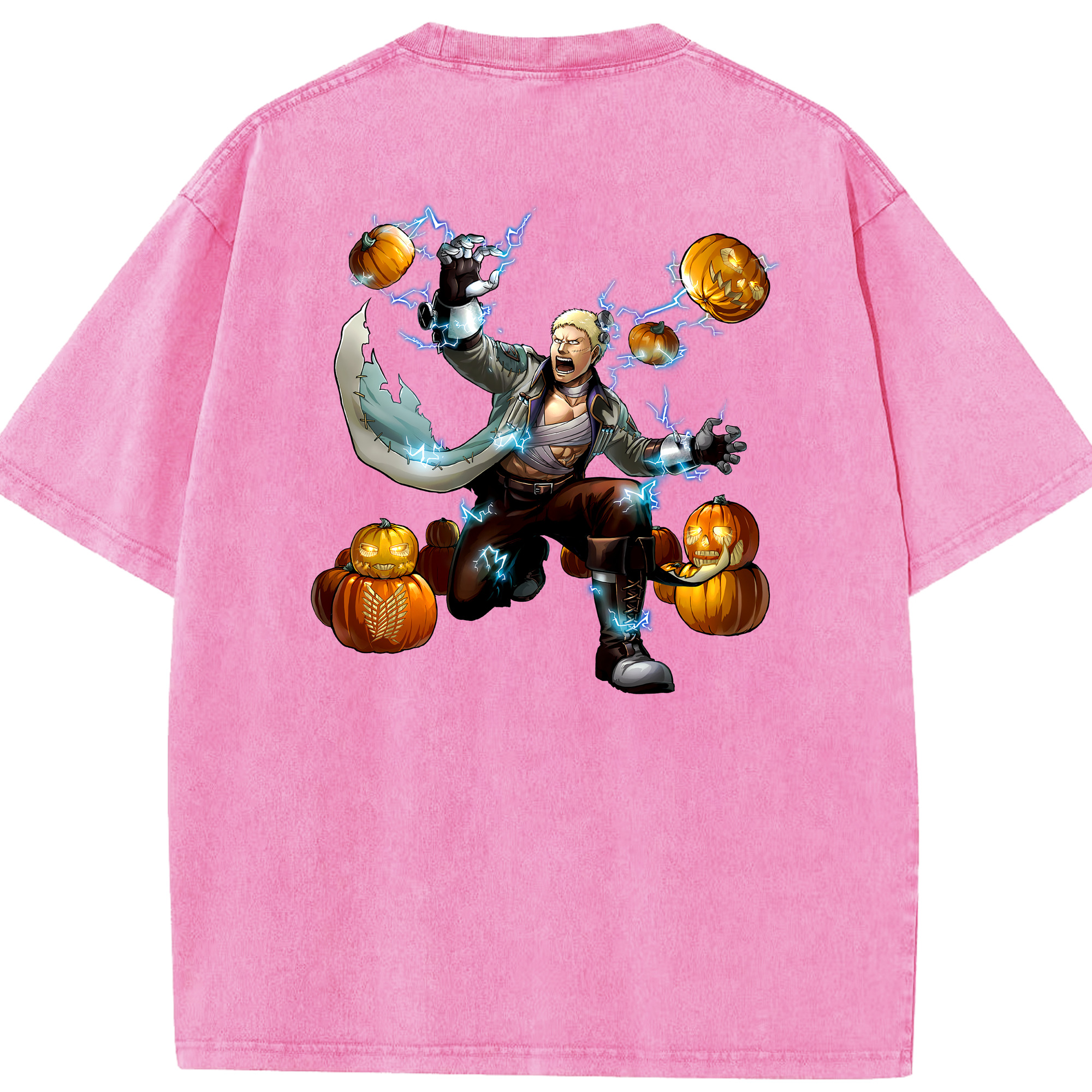 （画像用） 進撃の巨人 ライナー・ブラウン Attack on Titan Reiner Braun 綿100% ヴィンテージ風 半袖Tシャツ（背面プリント）